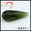 large drop green glass beads with hole GLPS0060
